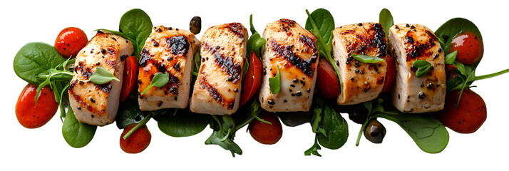 Appetizing skewers with assorted ingredients