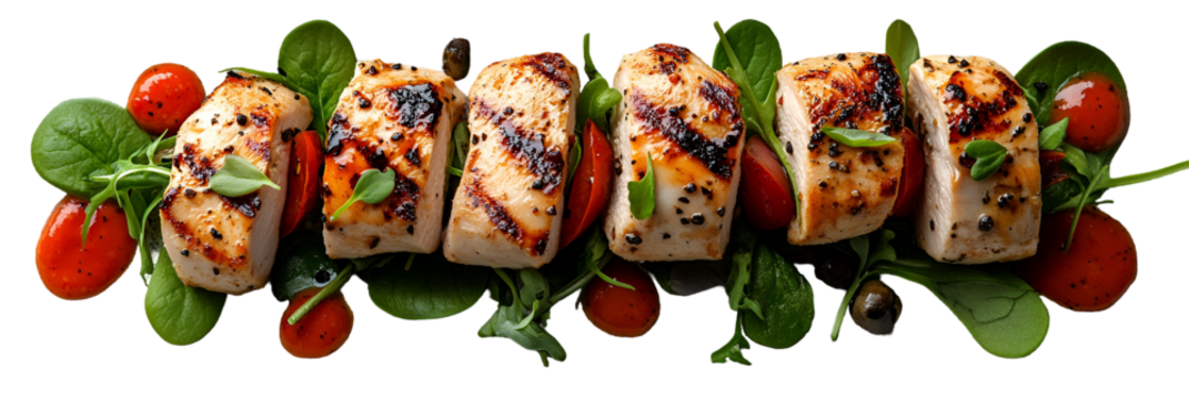 Appetizing skewers with assorted ingredients