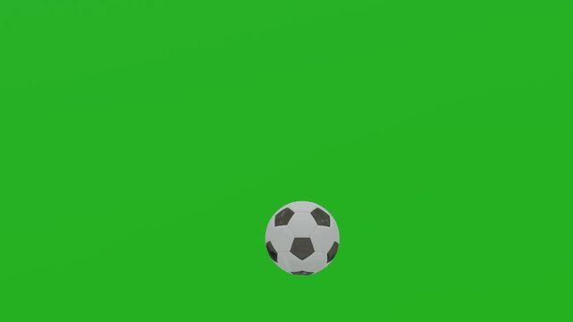 Bouncing Football on Green Screen Background &ndash; Isolated Sports Animation