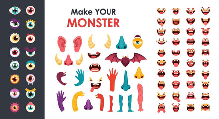 Create Your Own Monster Vector Parts for Fun Designs