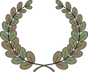 Elegant laurel wreath symbol victory success award achievement design element emblem vector