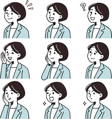 set of funny cartoon people