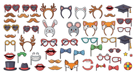Fun Photobooth Props Glasses, Ears, and More for Celebrations