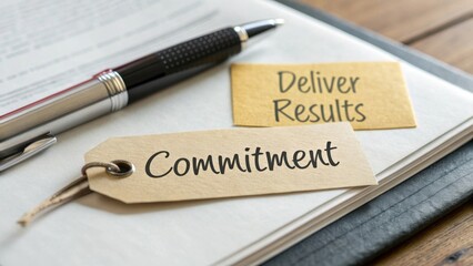 Commitment and Deliver Results: Business Inspiration Concept