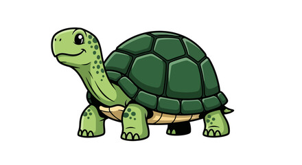 Friendly Green Turtle Cartoon Illustration