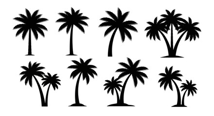 Tropical Silhouette Palm Trees Collection for Island Vibes