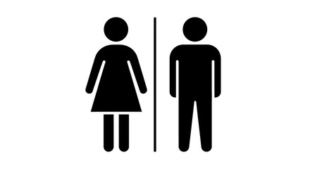 Restroom Sign Gender Icons for WC, Toilet, and Washroom Facilities