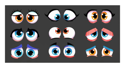 Cartoon Eye Collection Expressive Character Eyes for Animation and Design