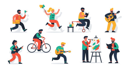 Character Routine activity vector icon daily flat icon