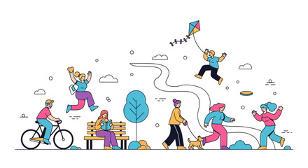 Character Routine activity vector icon daily flat icon