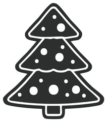 Stylized Christmas Tree Silhouette with Snowflakes Festive Winter Decoration Simple Design