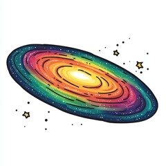 Rainbow Spiral Galaxy Illustration