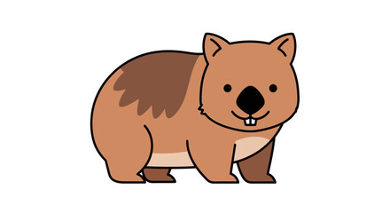 Adorable Wombat Illustration Cartoon Australian Animal Character for Creative Projects