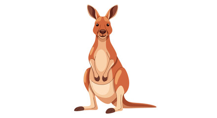 Cartoon Kangaroo Illustration Cute, Playful, and Full-Bodied Animal Character