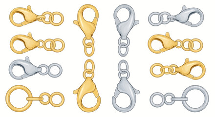 Assortment of Lobster Clasp Designs in Gold and Silver Tones
