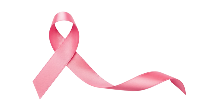 Pink ribbon breast cancer awareness symbol transparent background cutout png