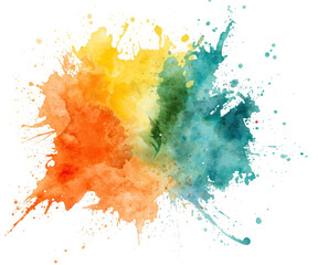 Fototapeta premium Colorful Watercolor Splatter Art Isolated on Background for Artistic Design Elements