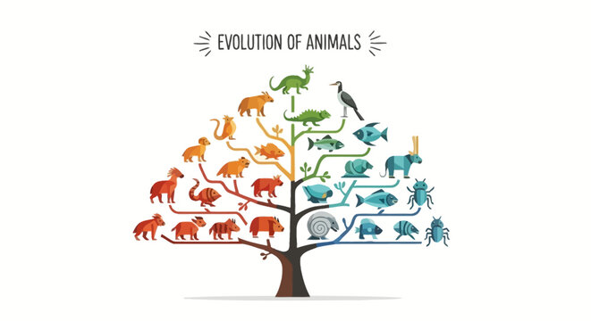 Animal Evolution Tree A Colorful Depiction of the Evolutionary Journey Through Different Species and Branches