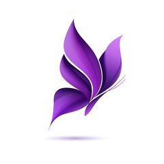 Obraz premium Elegant purple butterfly logo design with flowing petal wings