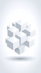 Obraz premium Geometric composition of white blocks arranged in a spherical formation