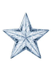 Obraz premium A captivating ice star shimmers with intricate details, its crystalline structure catching the light, isolated on transparent background, creating a mesmerizing display of winters beauty