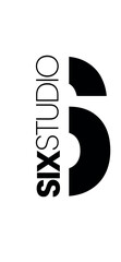 Modern six studio logo design with bold lettering and abstract shapes creative branding