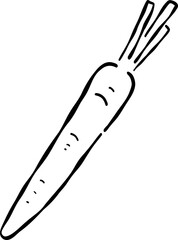 Hand Drawn Carrot, Whimsical Wedding Food Illustration
