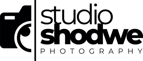 Studio shodwo photography logo design simple modern camera icon text branding