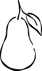 Hand Drawn Pear, Whimsical Wedding Food Illustration