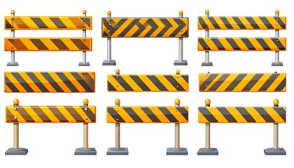 Cartoon construction barriers