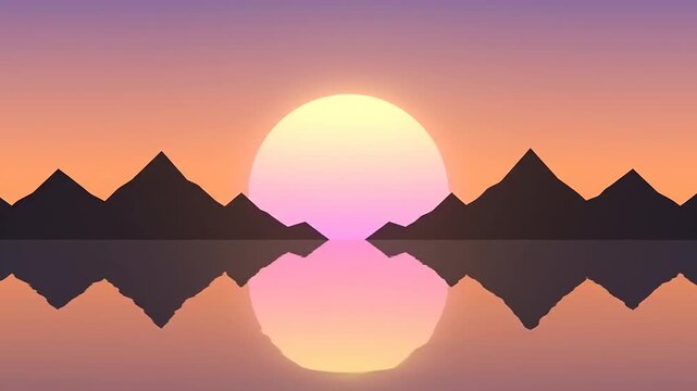 vector illustration of a sunset