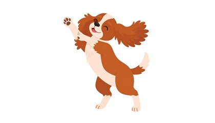 Cartoon dog, playful, leaping