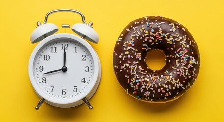 Donut and Clock Still Life: A Conceptual Metaphor of Time's Relationship with Temptation and