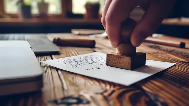 custom wood stamp with company Videos
