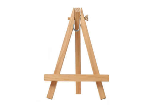 Simple wooden easel for displaying artwork, isolated on transparent background a versatile tool for artists and creatives to showcase paintings, photos, and other visual creations