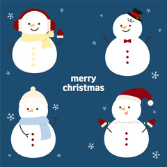 크리스마스 눈사람 일러스트 4종