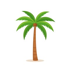 Cartoon palm tree on white background