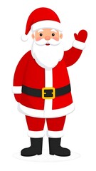 Cartoon Santa Claus waving