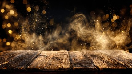 Warm glowing fireplace with cracking wooden logs, swirling smoke, golden sparks, cozy rustic ambiance, indoor festive decor scene