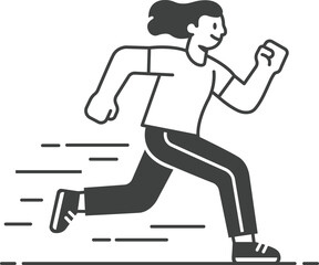 Energetic Person Running with Speed Lines
