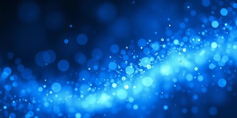 Ethereal blue particles swirl, creating a dreamy, blurred backdrop ,  bokeh,  blur