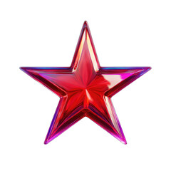 Obraz premium Shiny, red star with iridescent edges