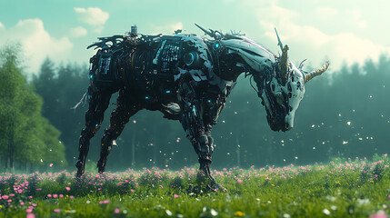 Centaur With Mechanical Lower Limbs