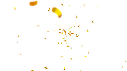 Falling isolated Gold Confetti. Glitter celebration PNG, Falling shiny gold confetti overlay on...