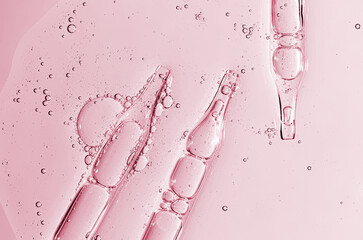 Skin serum or shampoo or shower gel or moisturizing gel. A cosmetic product for body care.