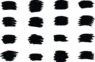 Hand painted stroke of black paint brush isolated on white background