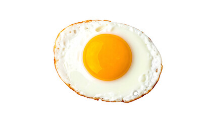 Fried egg with bright yolk on a black background, isolated shot