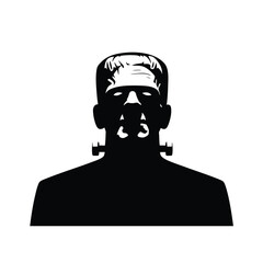 Iconic Frankenstein Monster Silhouette Graphic Design for Halloween Decor and Party Invitations