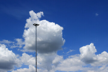 A bright blue sky with beautiful clouds.