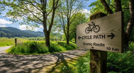 Following the scenic cycle path through verdant landscapes for a healthy outdoor pursuit